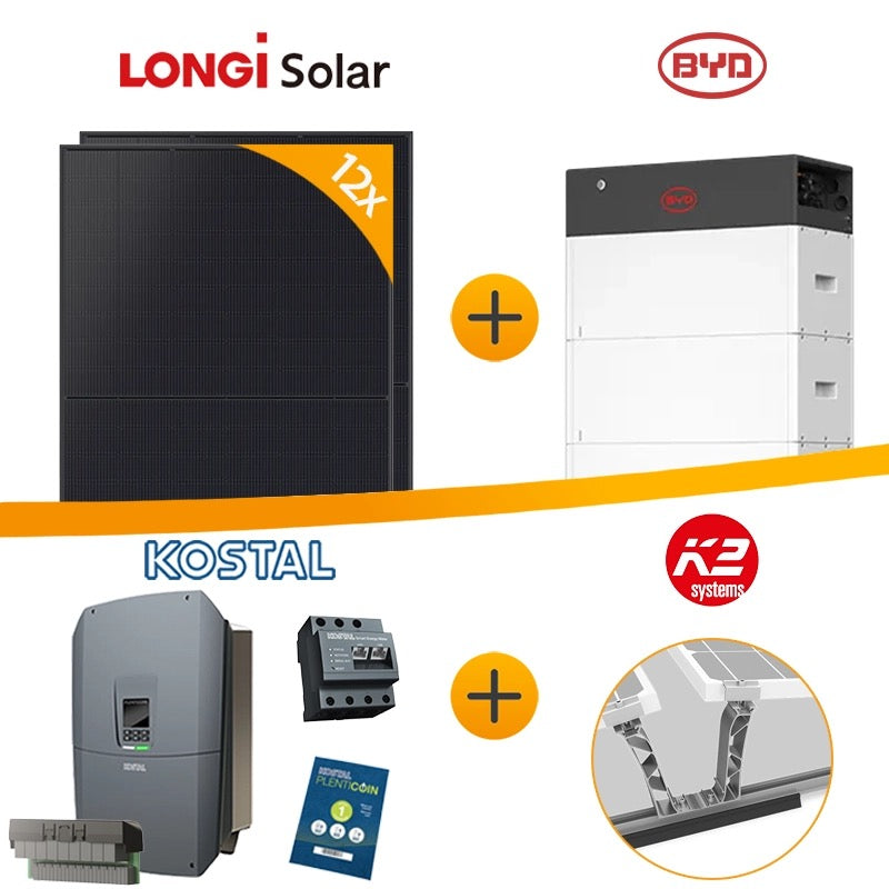 5,8 kWp LONGi Solar - Flachdach Komplettanlage mit Speicher